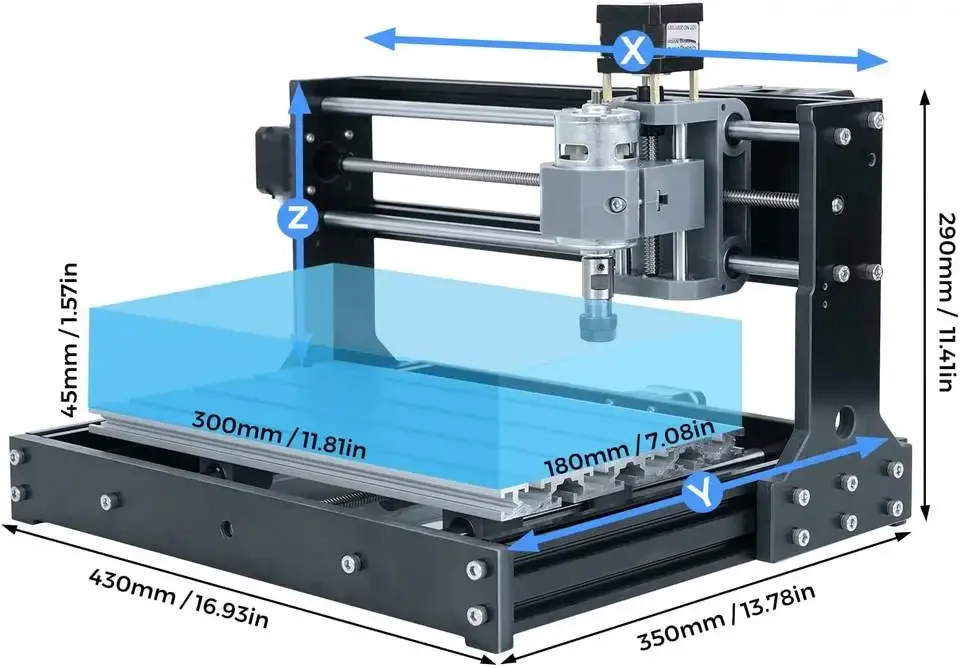 DIY 3018 Pro 3 Axis CNC Router 3D Printer 3040 Max For Machinery Repair Shops Wood Working With Core Motor Components