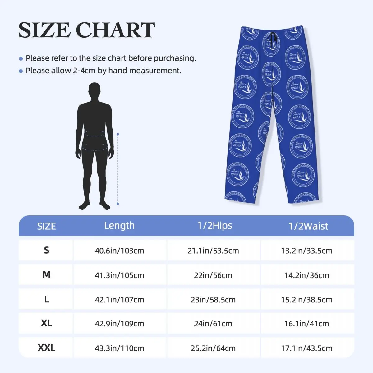 Pantalones de pijama azules con logotipo de Zeta Phi Beta para hombre, pantalones de dormir con estampado personalizado de letras griegas 1920 ZOB para dormir con bolsillos