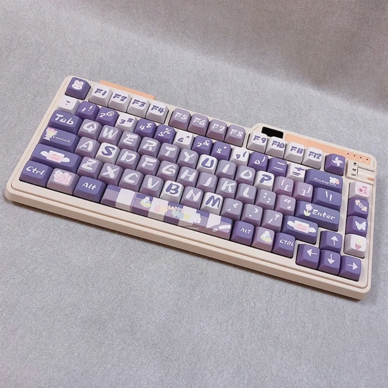 122Keys/set XDA Profile Hydrangea Rabbits Keycap for Mechanical Keyboards PBT DyeSubbed Key Caps for Switches Dropship