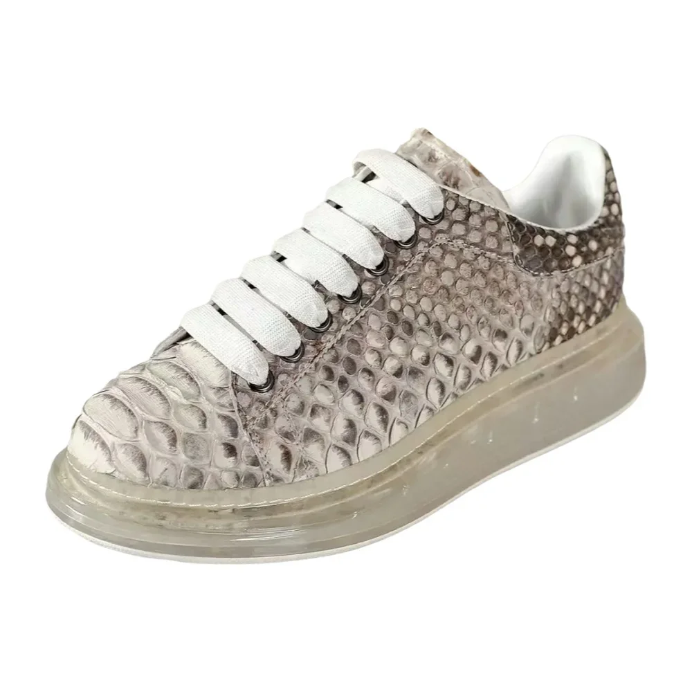 

2025 new arrival Fashion Python skin causal shoes men,male Genuine snake skin sneakers pdd706