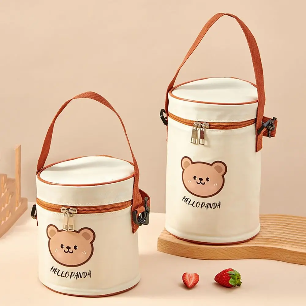 High Quality Portable Insulated Lunch Bag Cute Bear Waterproof Cooler Bag Large Capacity Camping Picnic Bag for Students Adult