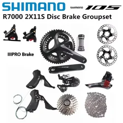 Shimano 105 R7000 2x11s Groupset IIIPRO Brake Mechanical Disc Brake R7100 Crankset Cassette Derailleur Road Bike Bicycle Group