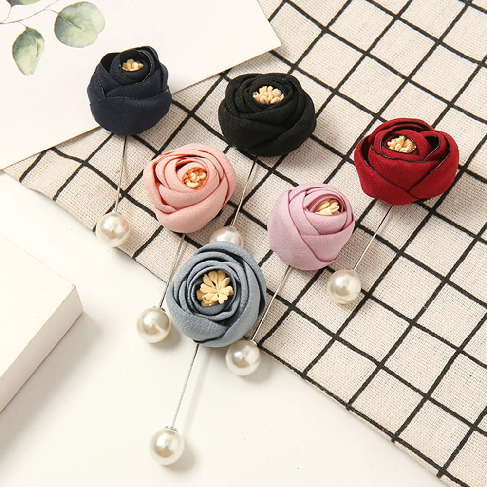 Multicolor Headscarf Flower Pearl Pins Clips Pins Up Hijab Scarf Muslim Arab Shawl Islamic Hijab Accessoires Women Jewelry Sets