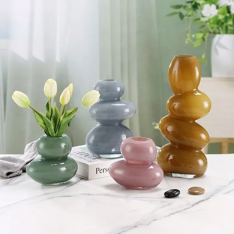 Glass Vase Living Room Flower Arrangement Decoration Home Modern تحف كبيره للمنزل Estantes Para Plantas В Скандинавском Стиле