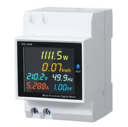 6IN1 DIN Rail AC Electric Energy Meter 110V 220V 380V 100A Voltage Current Power Factor KWH Frequency Monitor for Electrical Sys