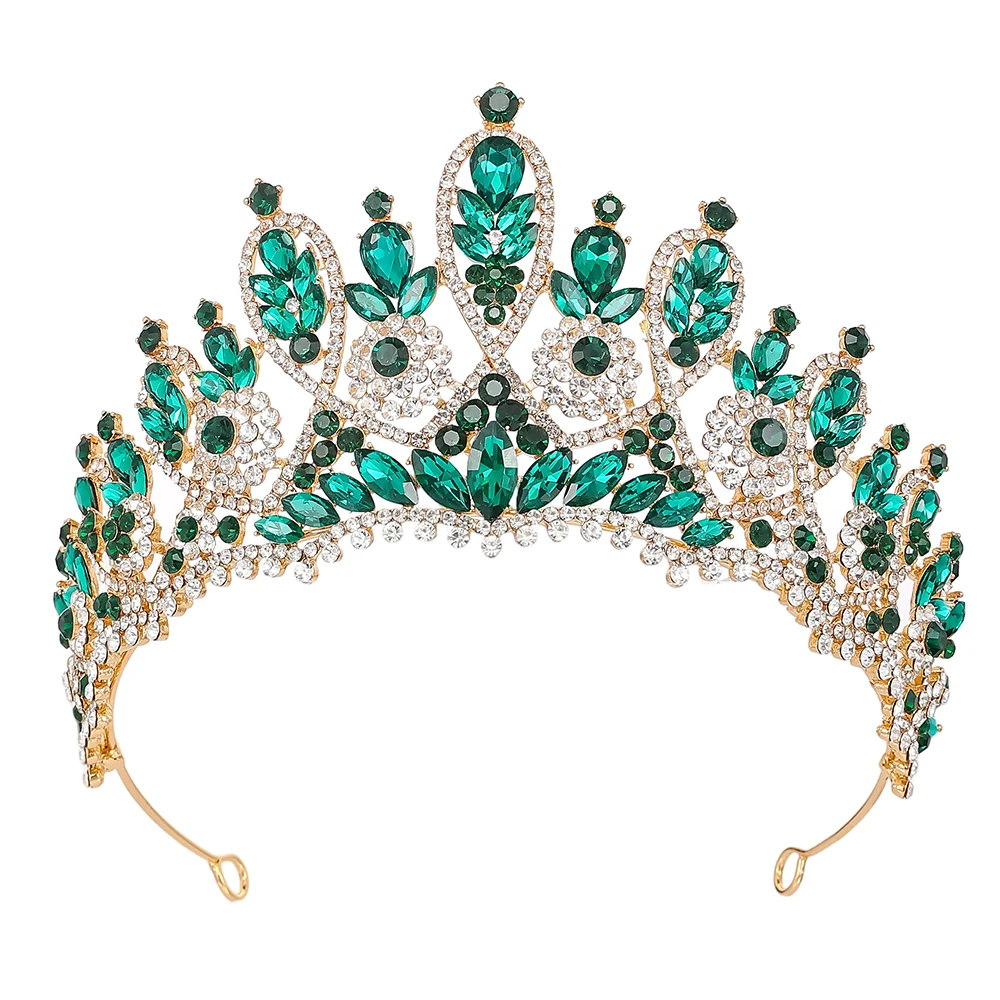 ​ تيارا زفاف من حجر الراين الملكي الملكي وغطاء رأس للولائم الكريستالية للسيدات ​ إكسسوار شعر تاج الزفاف لحفلات المهرجانات للنساء