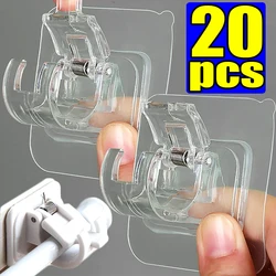 Self Adhesive Rail Hooks Nail-Free Curtain Clamp Rods Clips Hook Adjustable Shower Household Storage Hanging Stick Rack Holder