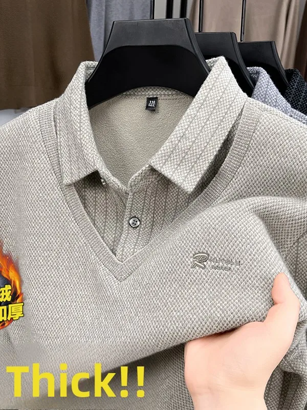 

Мужская зимняя теплая вязаная кофта с воротником-стойкой, повседневная, городская, деловая, стильная, длинная