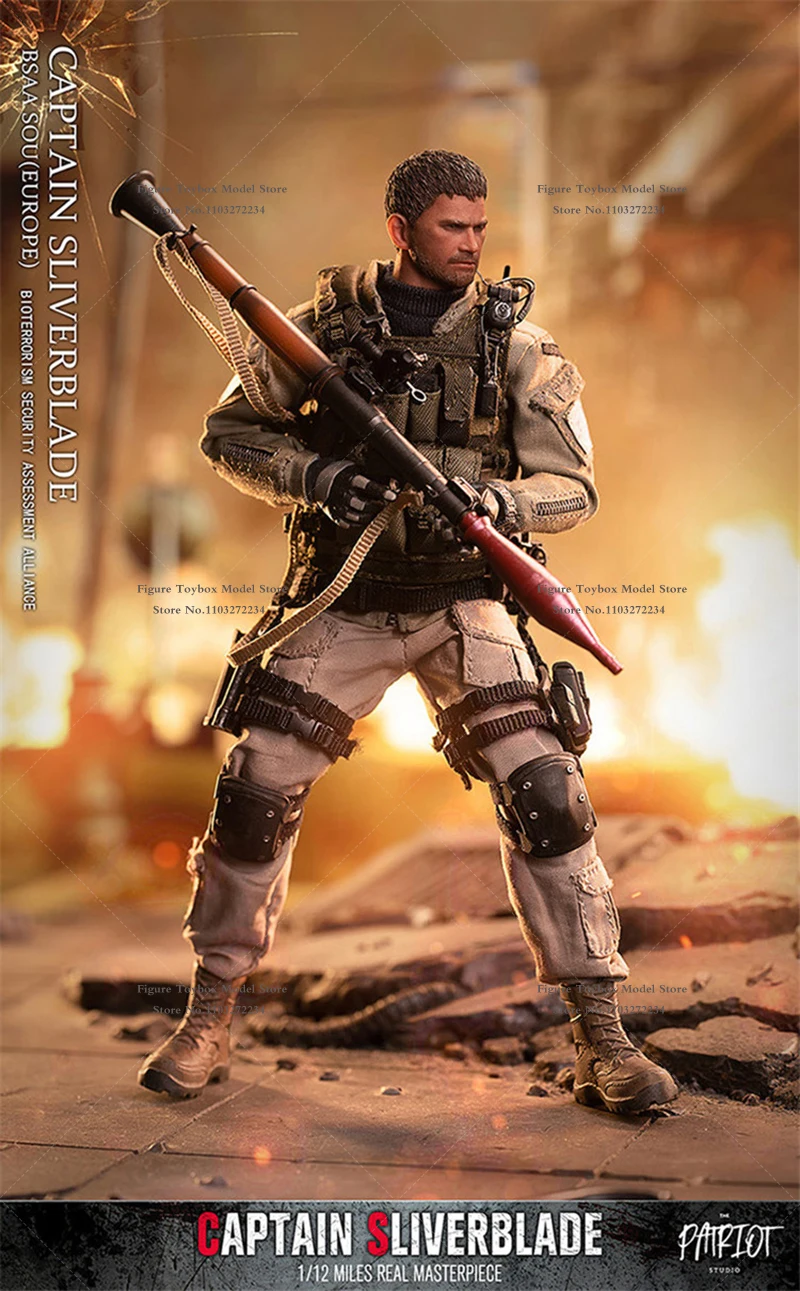 Patriot Studio 1/12 capitán Sliverblade hombre figura de acción serie militar Chris Adventure juego Brave Guy 6 "juego completo soldado