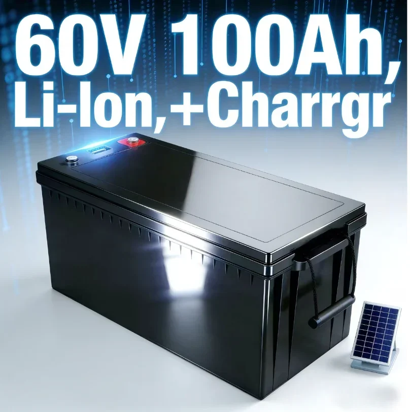 60V 80Ah/100Ah Li-ion Replace Battery + 10A Charger – All-in-One Power Solution for Solar Backup, Hybrid EV, Golf Carts