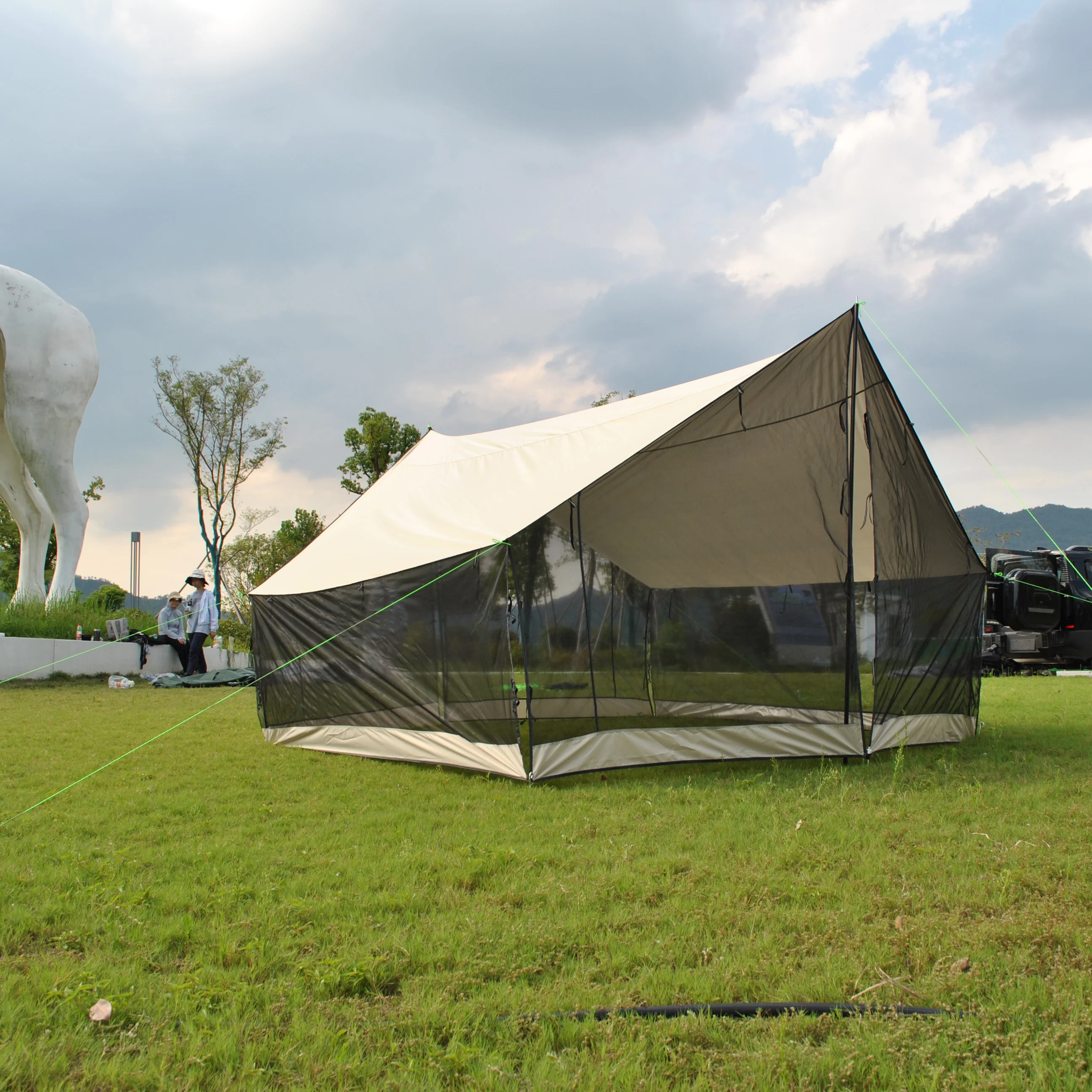 

Тент-шатер для гамака с каркасом, большой походный тент с москитной сеткой, портативный тент-навес для гамака с защитой от насекомых