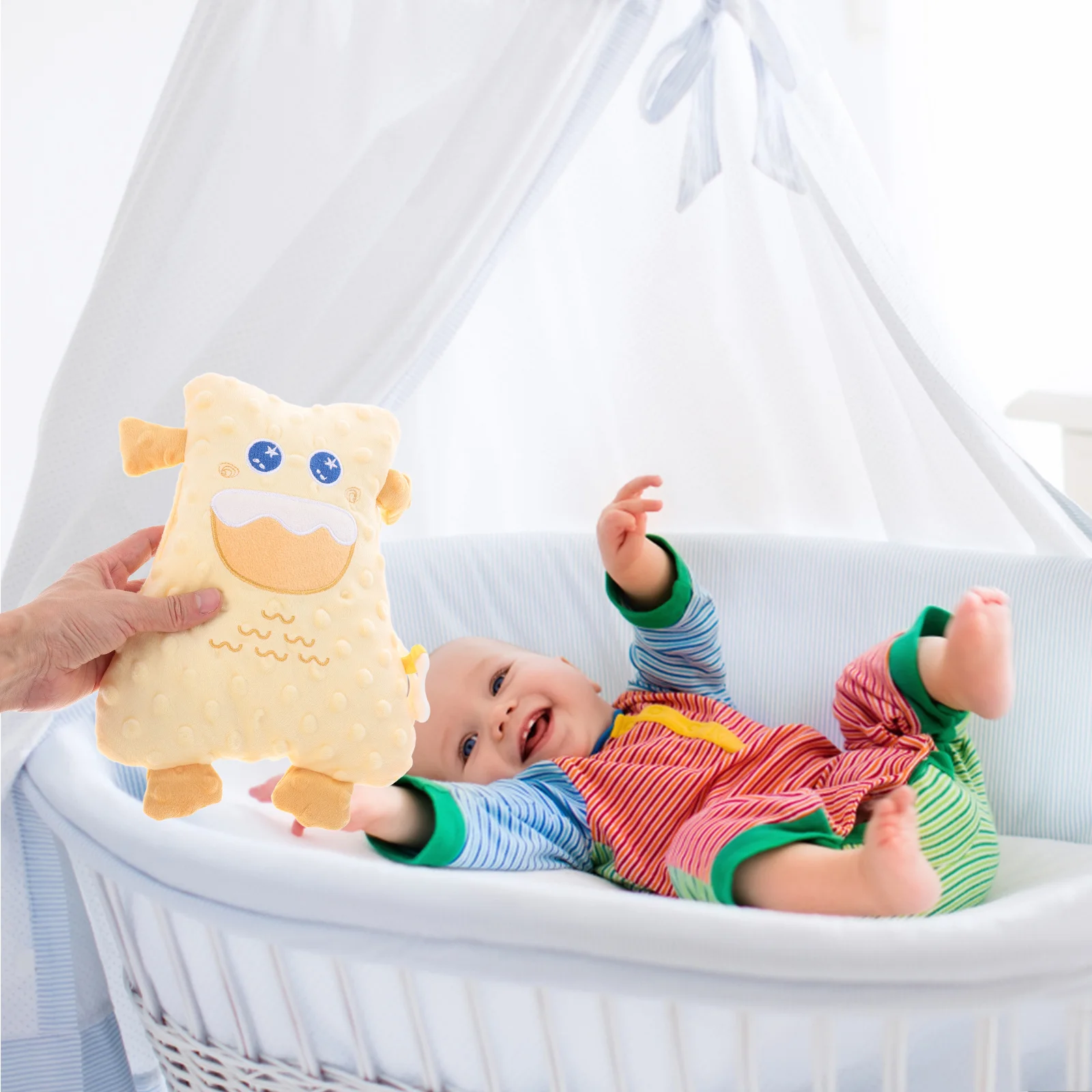 1 eenheid rustgevende oplossing voor pasgeborenen, schattig veiligheidsdekentje voor baby's, kalmerend hulpmiddel voor het slapengaan, kauwbestendig stof, babyknuffel