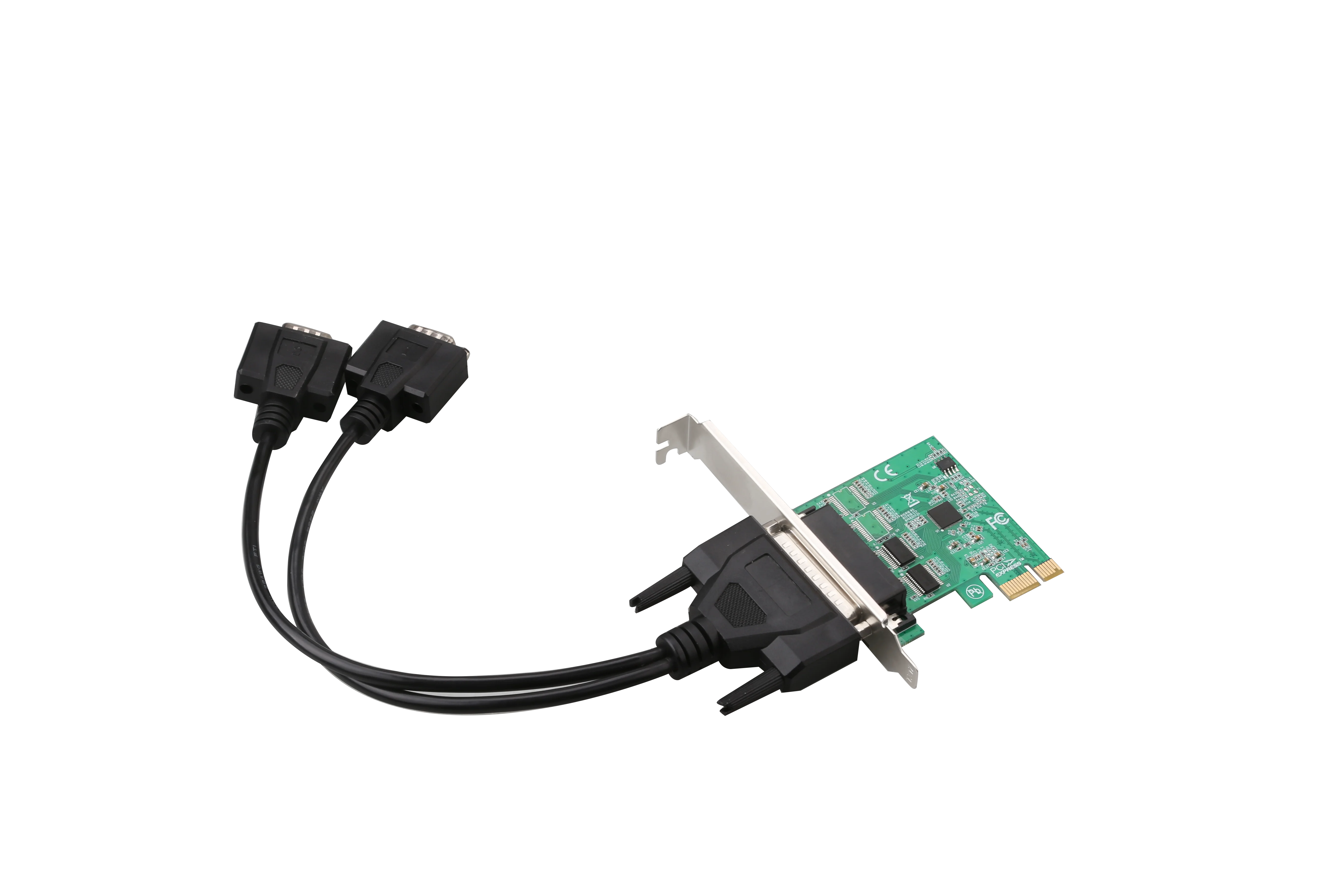 2 منفذ PCIe Rs232 بطاقة مهايئ مسلسل منخفض المستوى PCI Express إضافة على بطاقة ASIX/AX99100 بطاقة توسيع مع كابل الاختراق