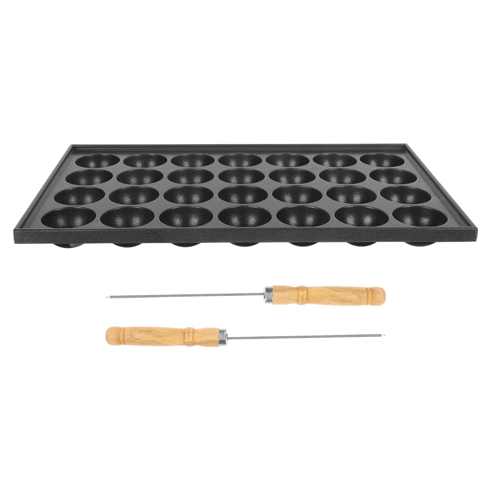 

Cast Iron Takoyaki Mold 28 Cavities Octopus Maker Nonstick Grill Plate for Eggs Sausage Hotdog Omelette Baking Cooking Tool