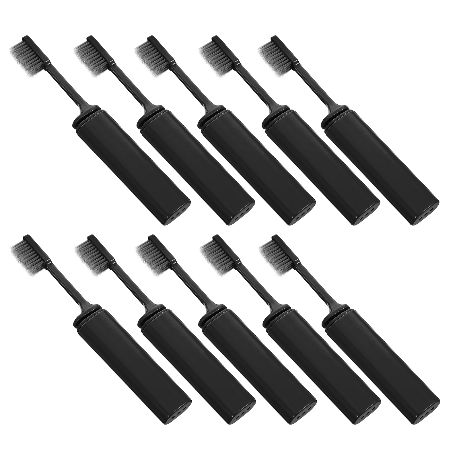 

10Pcs Foldable Toothbrush Soft Bristles Travel Size Dustproof Case Compact Design Portable for Business Trips Vacations