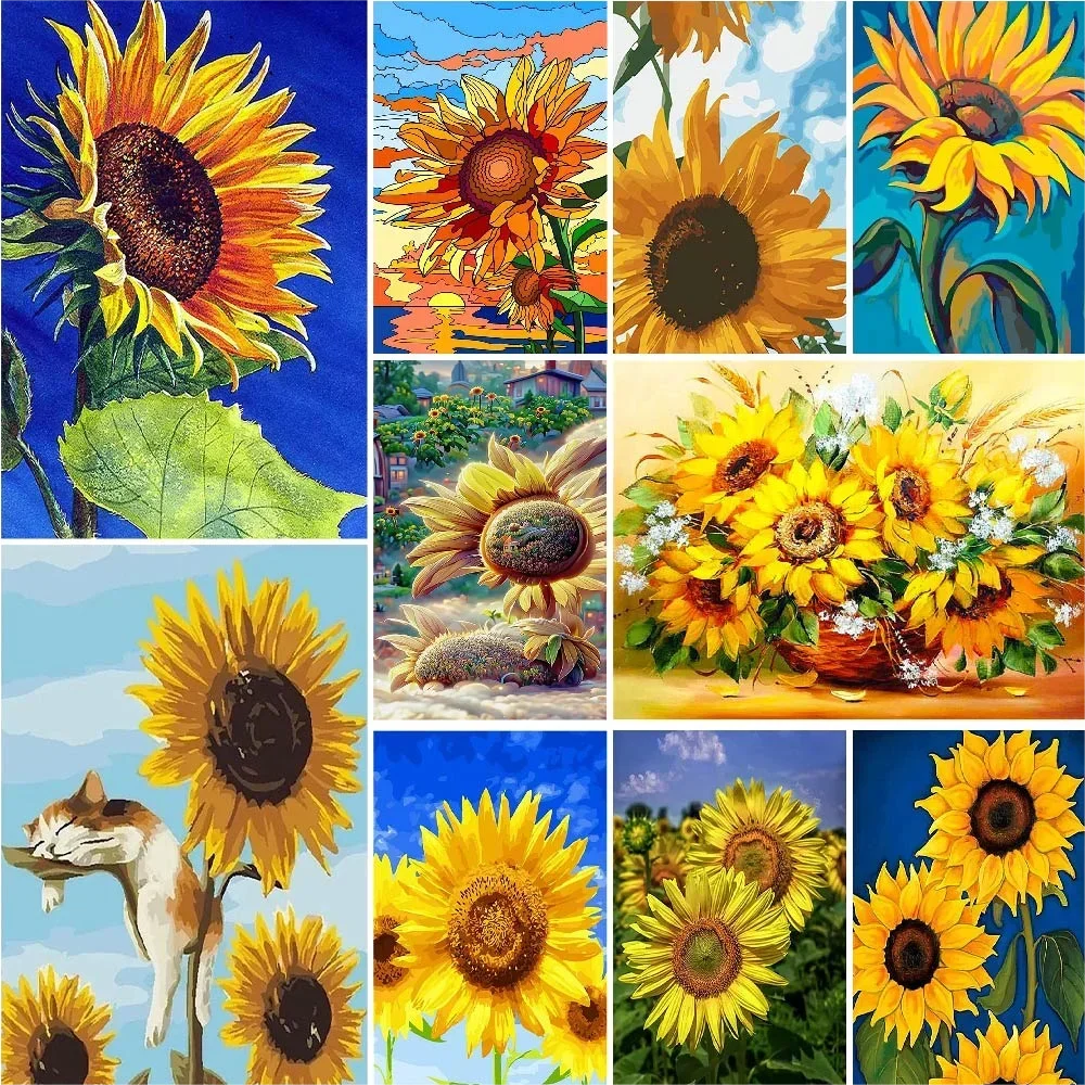 

634489 Paint By Numbers Acrylic Painting Drawing On Canvas Crafts For Adults Wall Art Flowers Picture