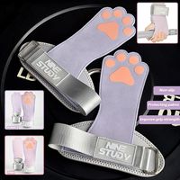 Leather Dog Paw Fitness Power Straps Non-slip Wear-resistant Dog Paw Wrist Straps Pink/Purple Adjustable