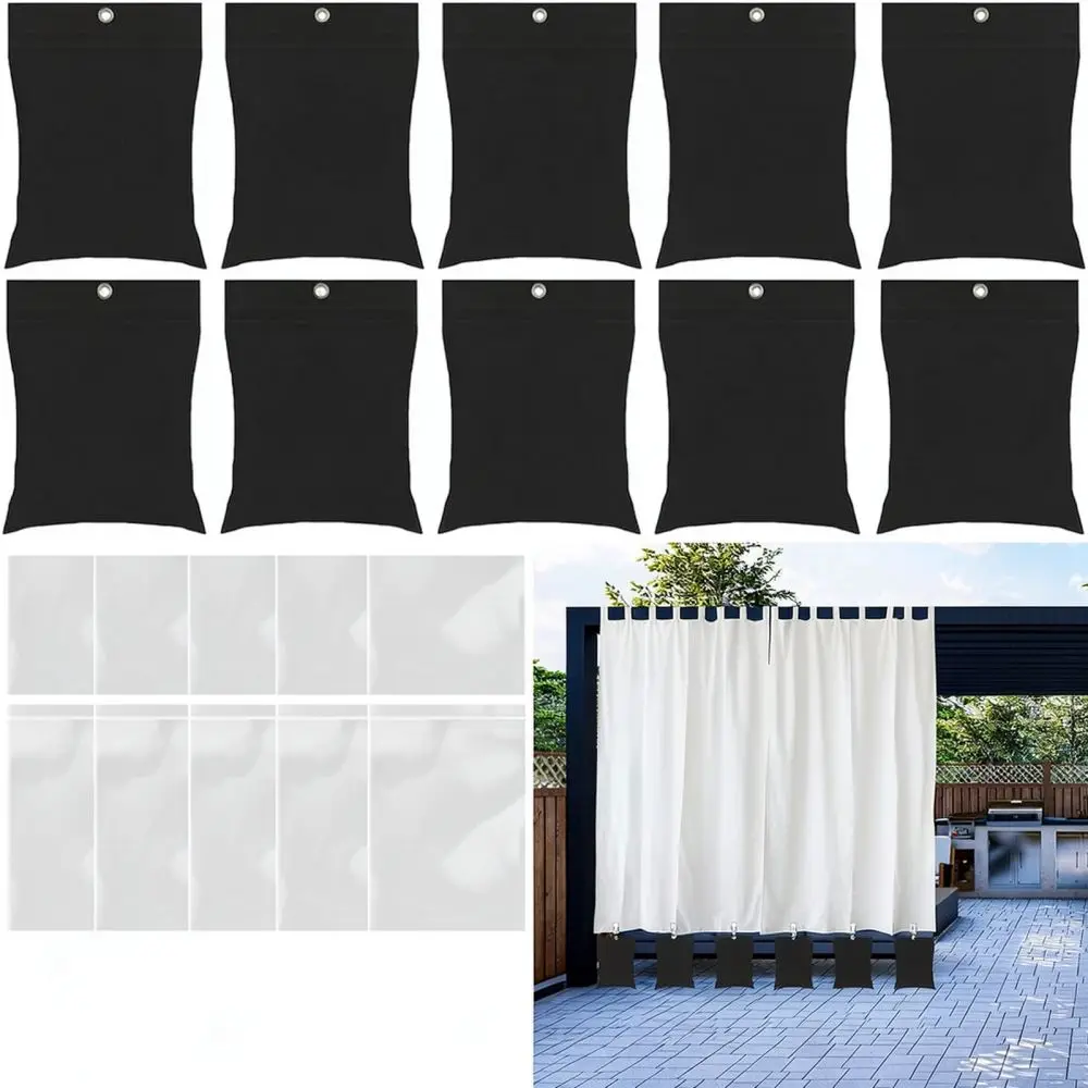 Anti Wind Curtain Weight Pouch With Clips Outdoor Gazebo Patio Drapes Stabilization Accessory Heavy Duty Fixer