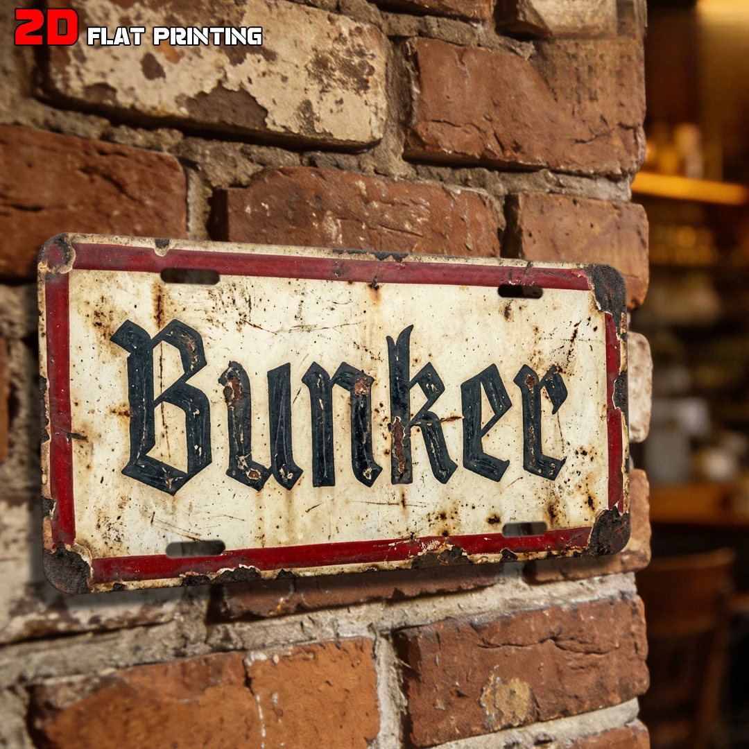 2D Flat, [2D Flat] 2DFLAT 1 Stück, Bunker Fun Vintage-Schild, Feiertagsdekoration, Wanddekoration für den Außenbereich, geeignet für Hof, Veranda, G