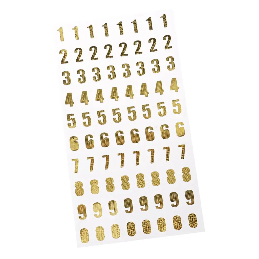 2x Metallic Gold Modern Sticker Scrapbooking DIY Album Card Craft Number