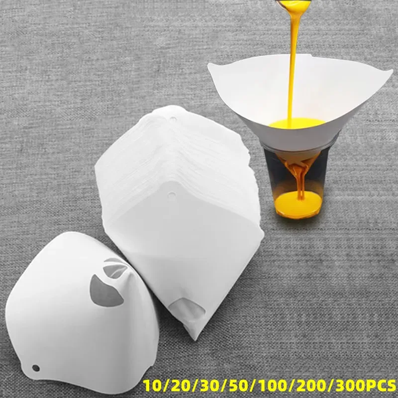 10x19 cm Paint Filter Paper 100 Microns Car Paint Spray Mesh Paper Filter Funnel Strainer Disposable Conical Straining Funnel