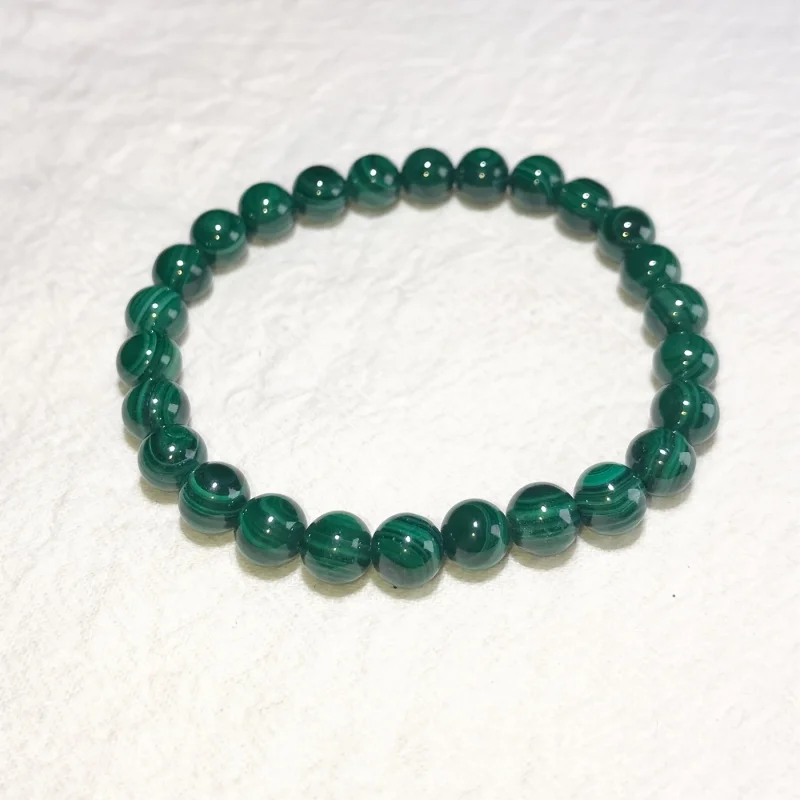 

SGARIT Natural Emerald Jade Bead Bracelet Women Round Stone Beads Elastic String Man Bracelets