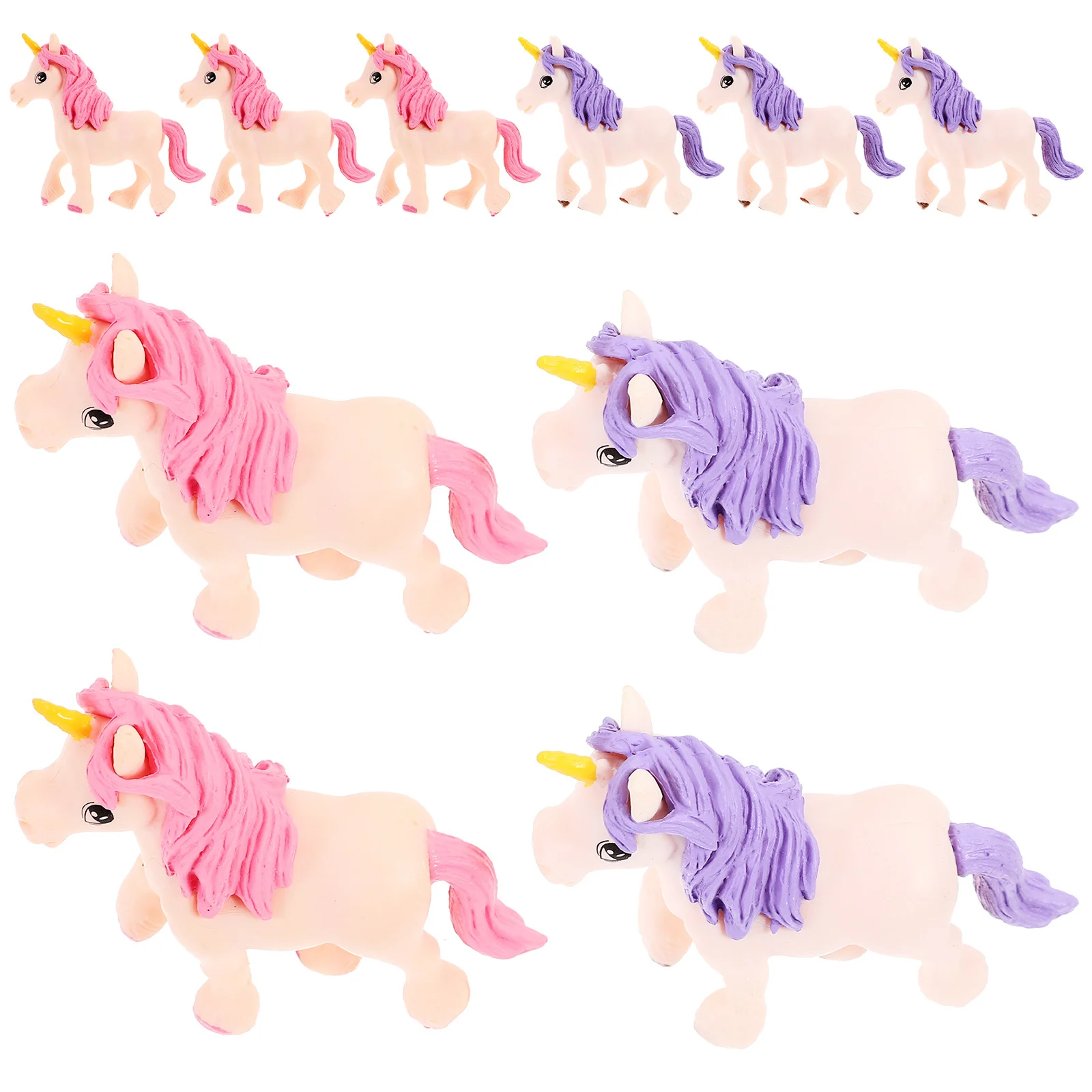

10Pcs Plastic Unicorn Craft Mini Unicorn Statue Micro Landscape Decor Table Centerpiece Small Cake Decoration Desktop Ornament