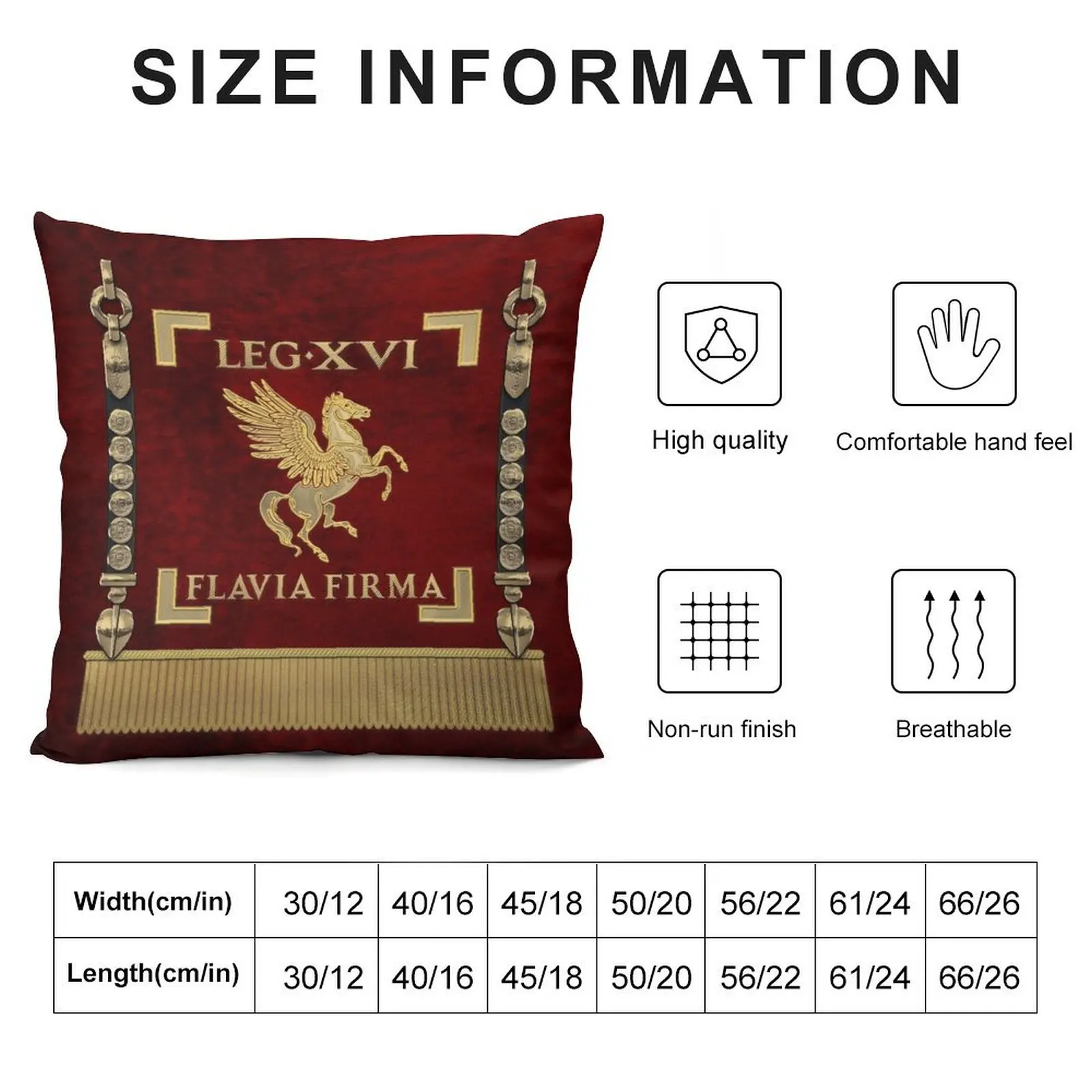 Standard of 16th Legion Flavia Firma - Pegasus Vexillum of the Steadfast Flavian Sixteenth Legion Throw Pillow Sofa Cover pillow