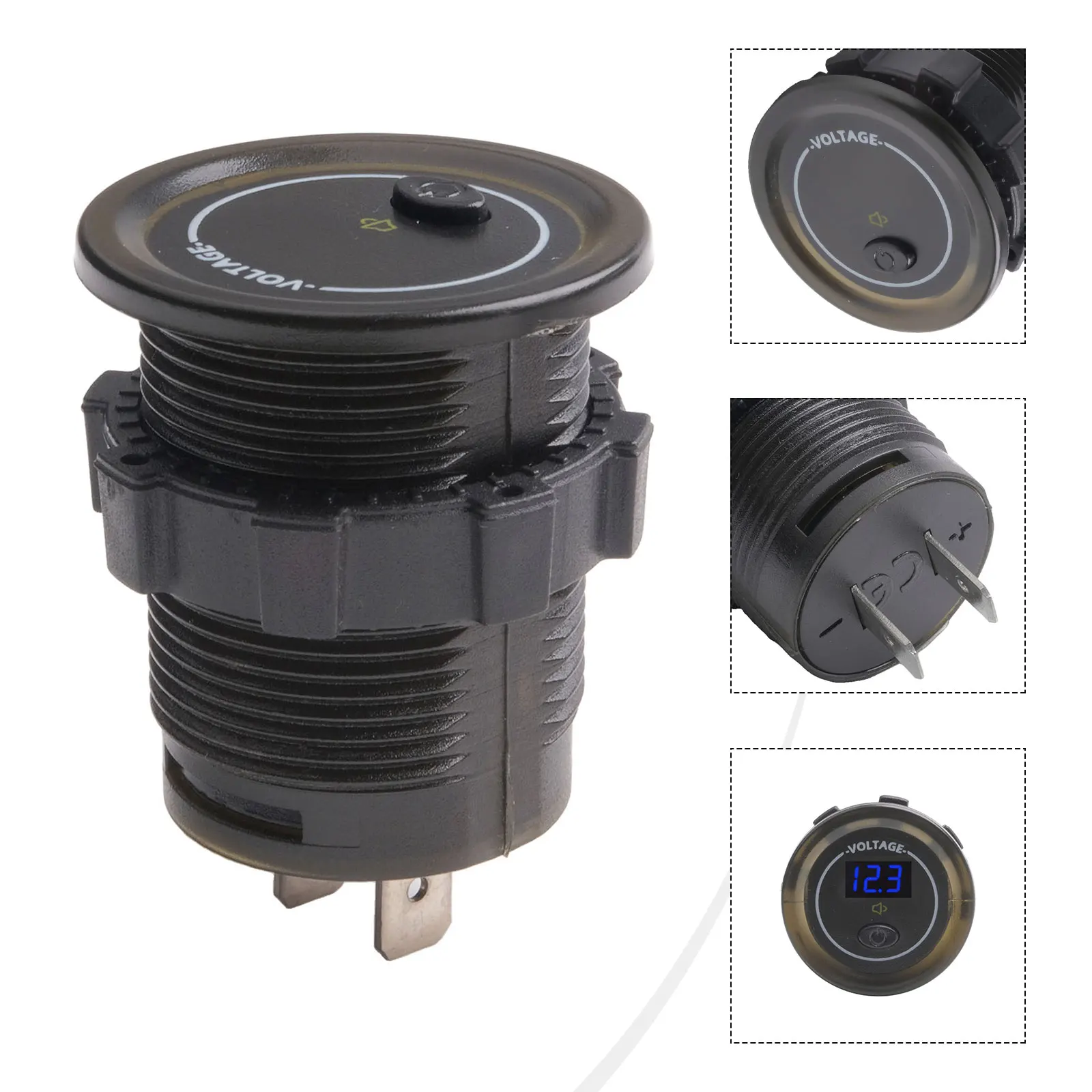 Low Voltage Alarm Digital Meter for Motorbike Car Boat 12V 24V Accurate LED Display and Efficient Installation Design