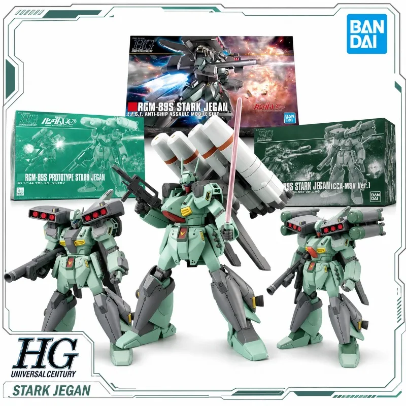 Bandai Original HGUC 1/144 Mobile Suit Gundam Unicorn RGM 89S Stark Jegan Prototype CCA MSV Assembly Model Kit Toys Gift For Boy