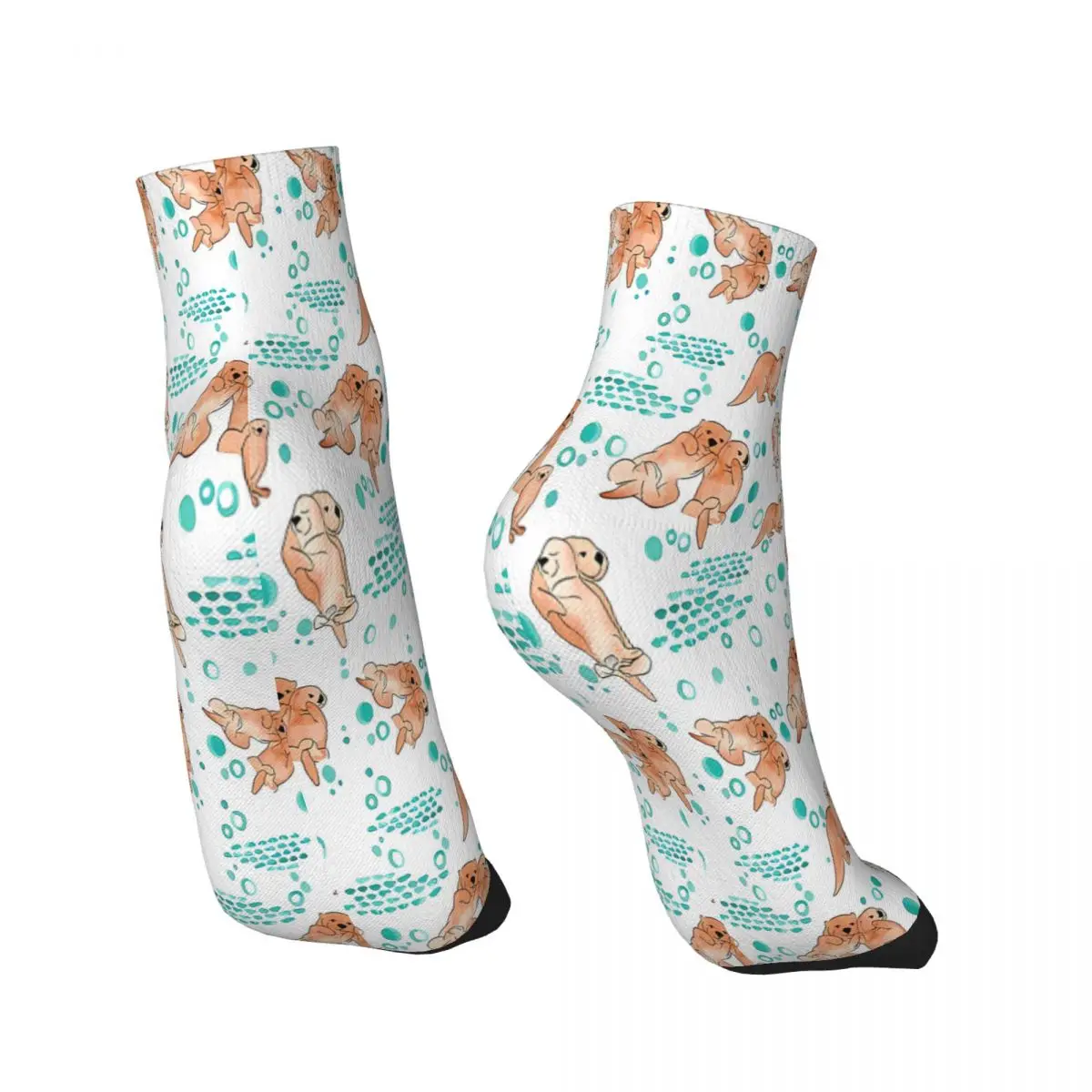 Underwater Watercolor Art Sea Otter Otters Ankle Socks Male Mens Women Summer Stockings Polyester