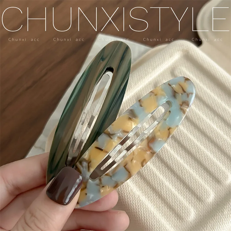 Clip BB de acetato de primera calidad para mujer, pinza para el pelo multiusos, estilo lateral para la frente y la espalda, diseño suave sin enganches