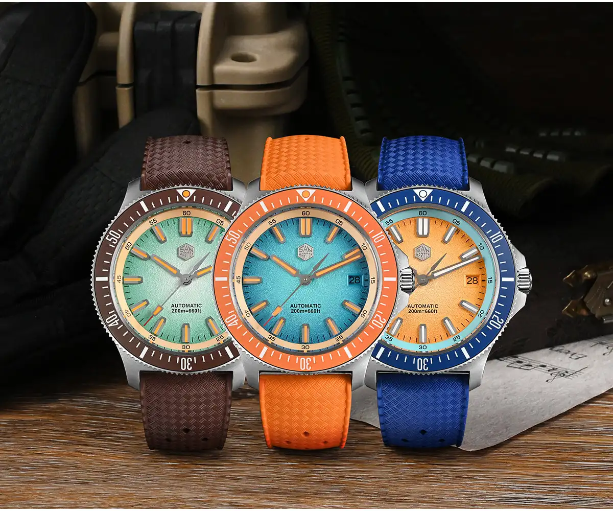 San Martin 40mm Dive Watch Original Design NH35 Automatic Mechanical Fashion Men Watch Sapphire Waterproof 200m Luminous SN0118