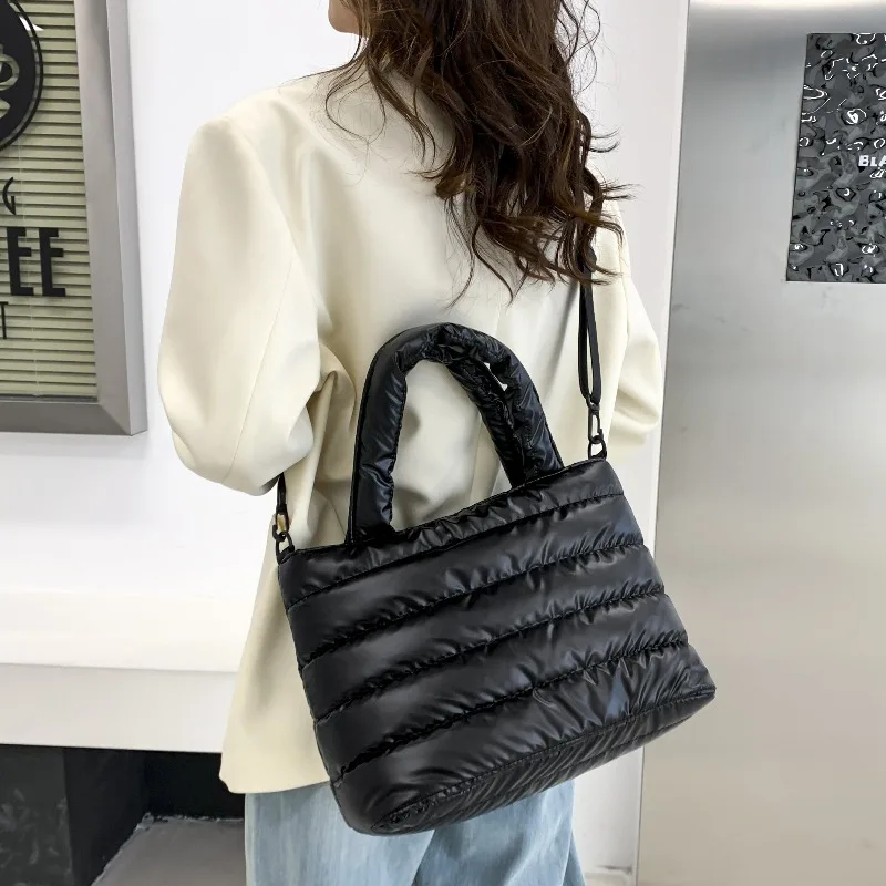 

Модная женская сумка через плечо, утолщенные простые универсальные сумки на ремне, застежка-молния, новая сумка большой вместимости