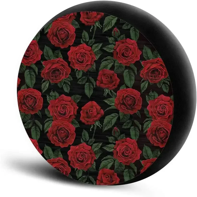 

Protectores rueda cubierta neumático repuesto con estampado rosa roja, resistentes al agua y al polvo, aptos para