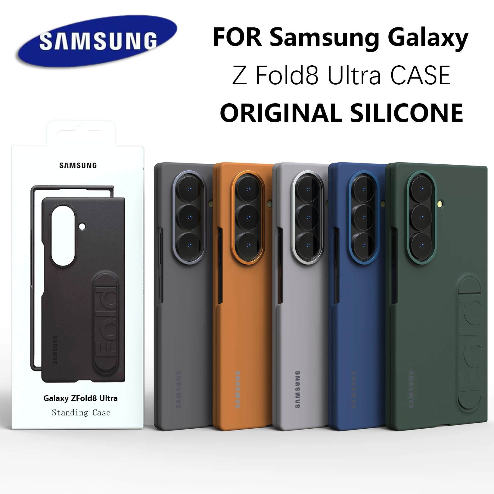 Original Samsung Galaxy Z Fold 8 Ultra Standfeste Handyhülle mit Klapphalterung, Harte PC-Abdeckung, Sturzsicher und Stoßfest