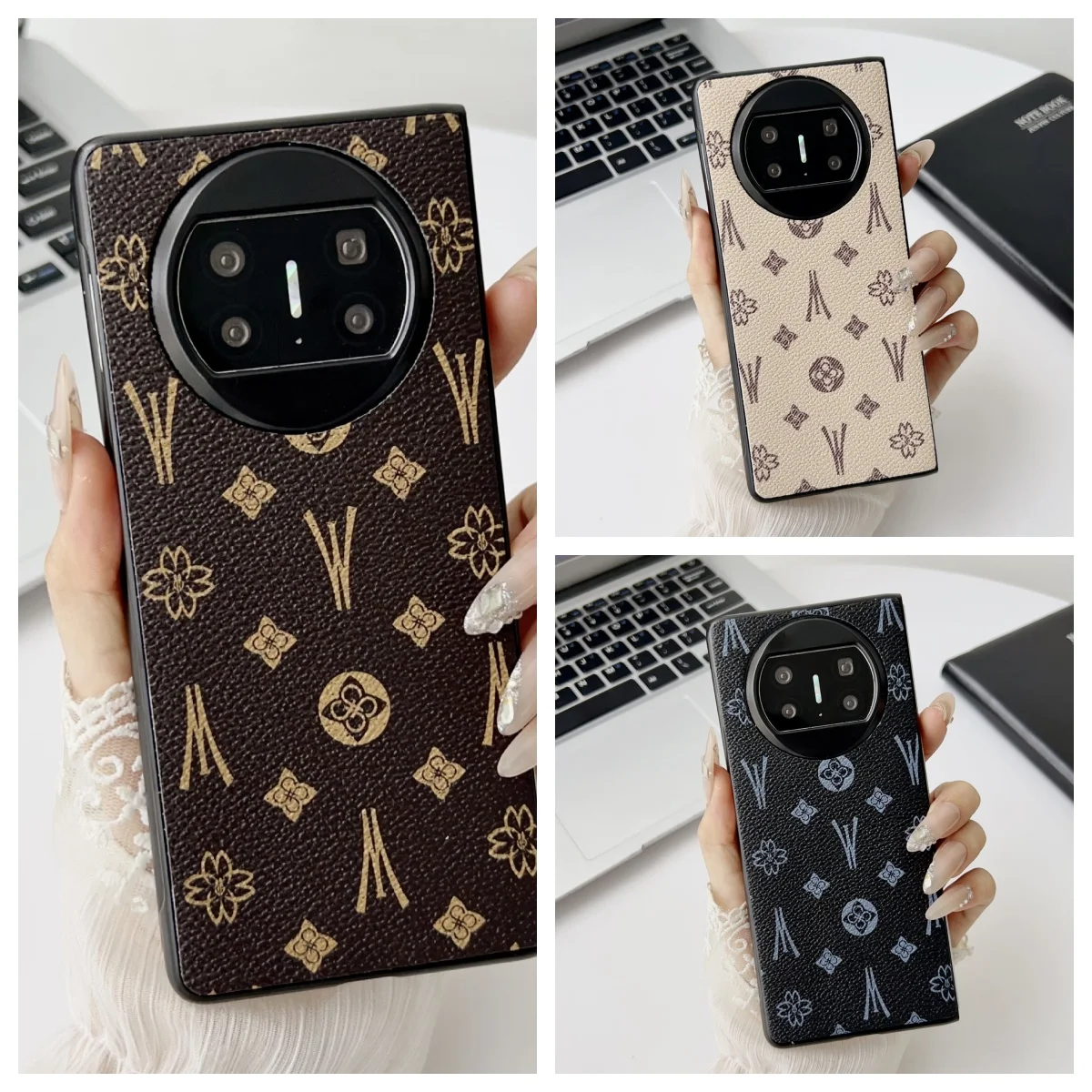 

New Luxury Fashion Leather Phone Case For Huawei Mate X5 X3 50E 50 Pro 60 Pro Plus P50 P60 POCTKET 2 Holder Shockproof Cover