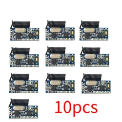 GREMA 10PCS 433mhz RF Wireless 4 CH output Receiver Module with Antenna For Remote Controls 1527 Learning Code 2262 encoding