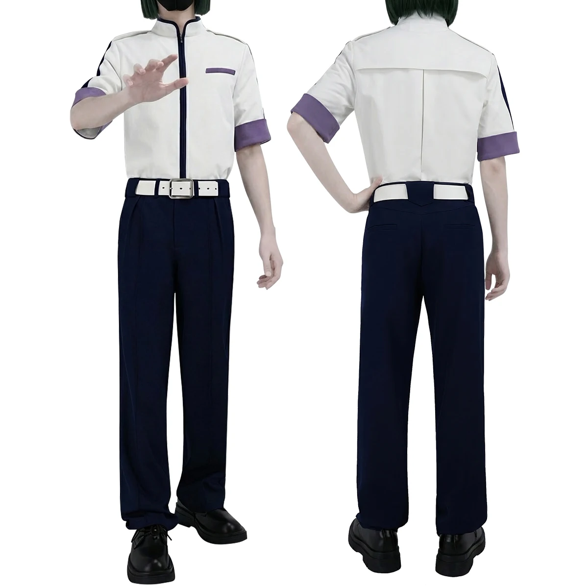 

HOLOUN Toya Akira Cosplay Costume Short Sleeves Hikaru no Go Anime Convention Halloween Christmas Jacket Pants Belt Unisex