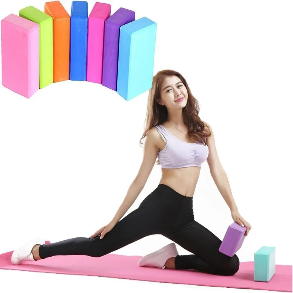 1Pc Yoga Blocks Gym Foam Brick Pilates Training Exercise Fitness Bolster Pillow Cushion Stretching Body Shaping Building Cubes