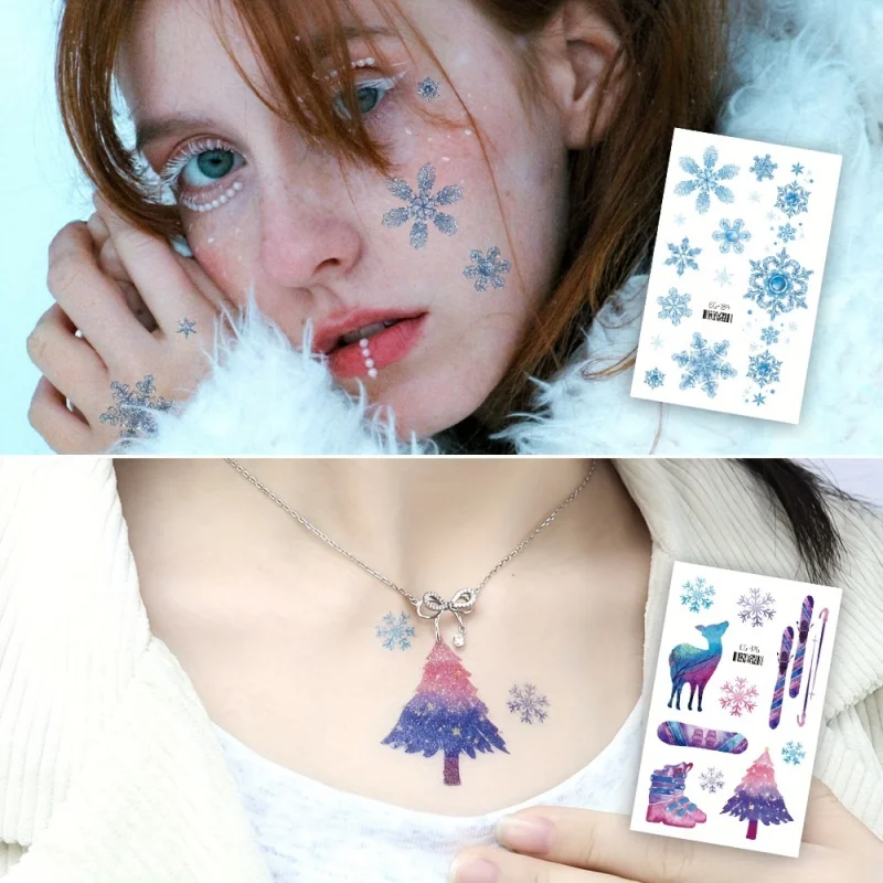 تصاميم ندفة الثلج، رجل الثلج، البطريق والرنة |   مثالي لحفلات العطلات، حشو الجوارب وحقائب الهدايا