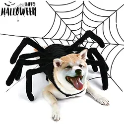 犬と猫のためのハロウィンコスチューム,ペット服,パーティースーツ,黒のスパイダーマン