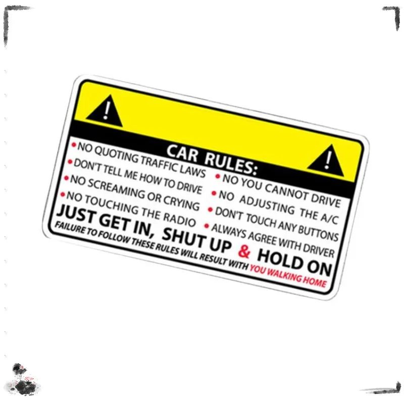 10x6CMCar Window Adhesive Vinyl Decals Reflective Safety Rules Sticker Universal Decals Automobile Safety Warning Rules Sticker