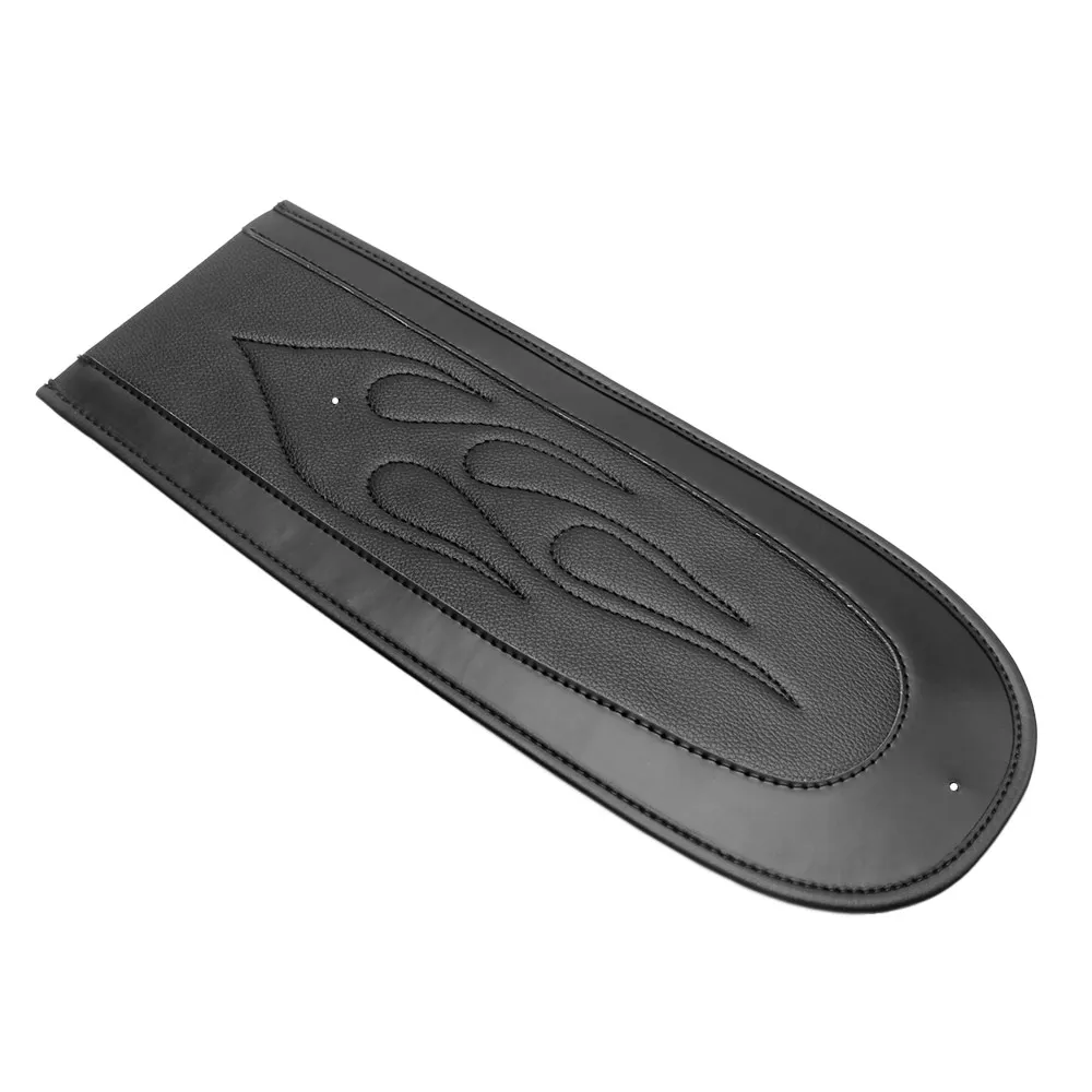 Black Flame Stitch Leather Rear Fender Bib Cover Pad Fit Harley Dyna Wide Glide Fat Bob Low Rider 2006-2017 Motorcycle Parts