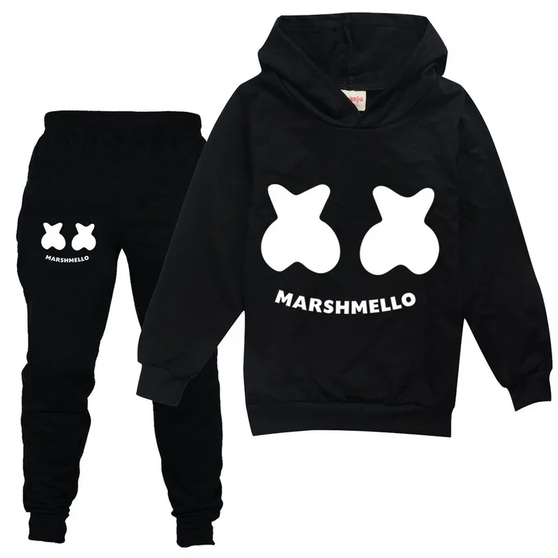 2-16Y DJ Marshmello Clothing Set Children Clothes Toddler Boys Clothes Sets Teenagers Girls Hoodies Pants 2pcs Sets Sport Suits