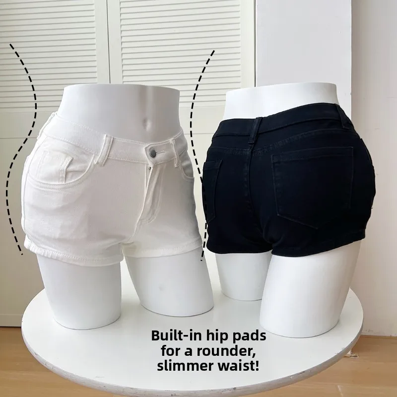 Low Waist Comfortable Chic Denim Shorts Trendy Butt Enhancing High Elasticity Cotton Blend for Young Women Spring Summer