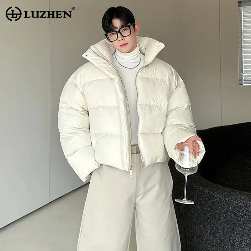

LUZHEN сексуальный дизайн, стеганые утолщенные куртки большого размера с изогнутыми рукавами и воротником-стойкой, повседневные красивые корейские мужские топы JY4693