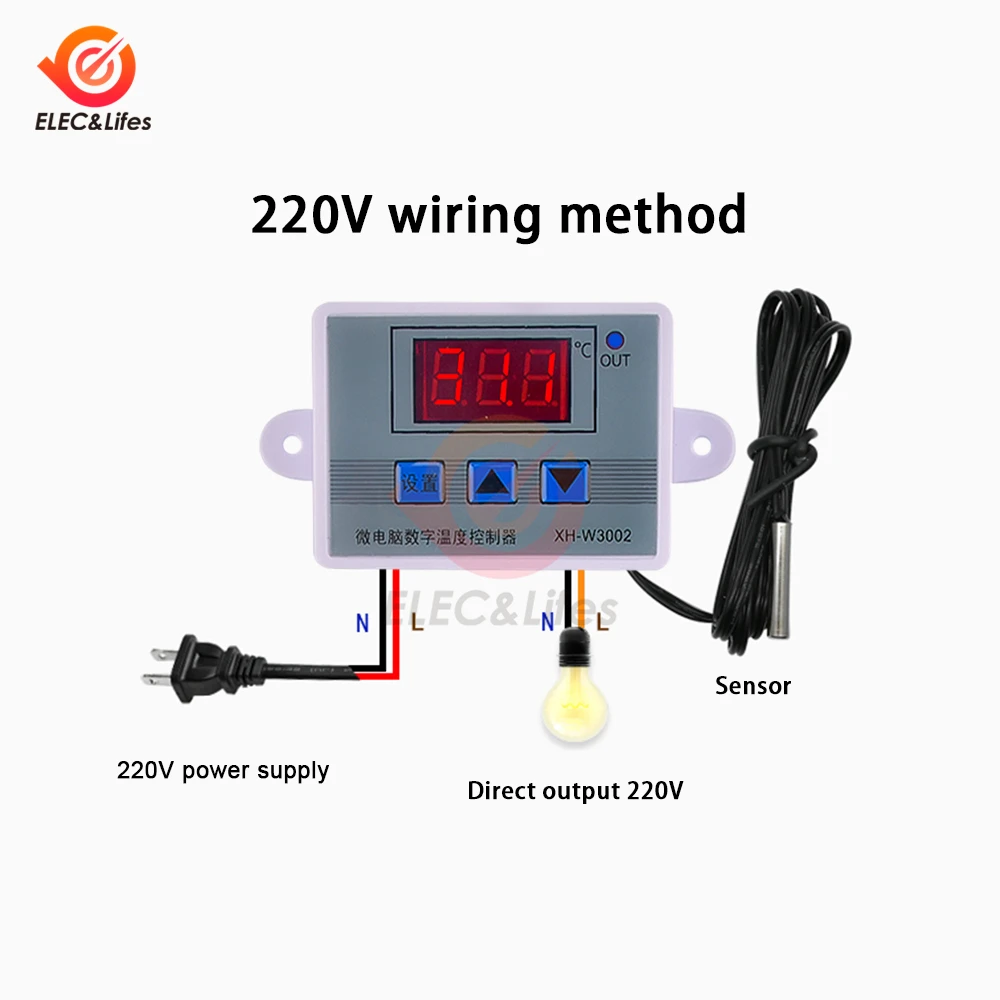 DM-W3001 XH-W3001/W3002 Digital Control Temperature Microcomputer Thermostat Switch Thermometer New Thermoregulator 12V/24V/220V