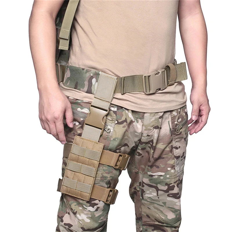 Universal Drop Leg Holster Thigh Platform MOLLE Gun Holster for Hunting Paintball Panel with Adjustable Molle Straps