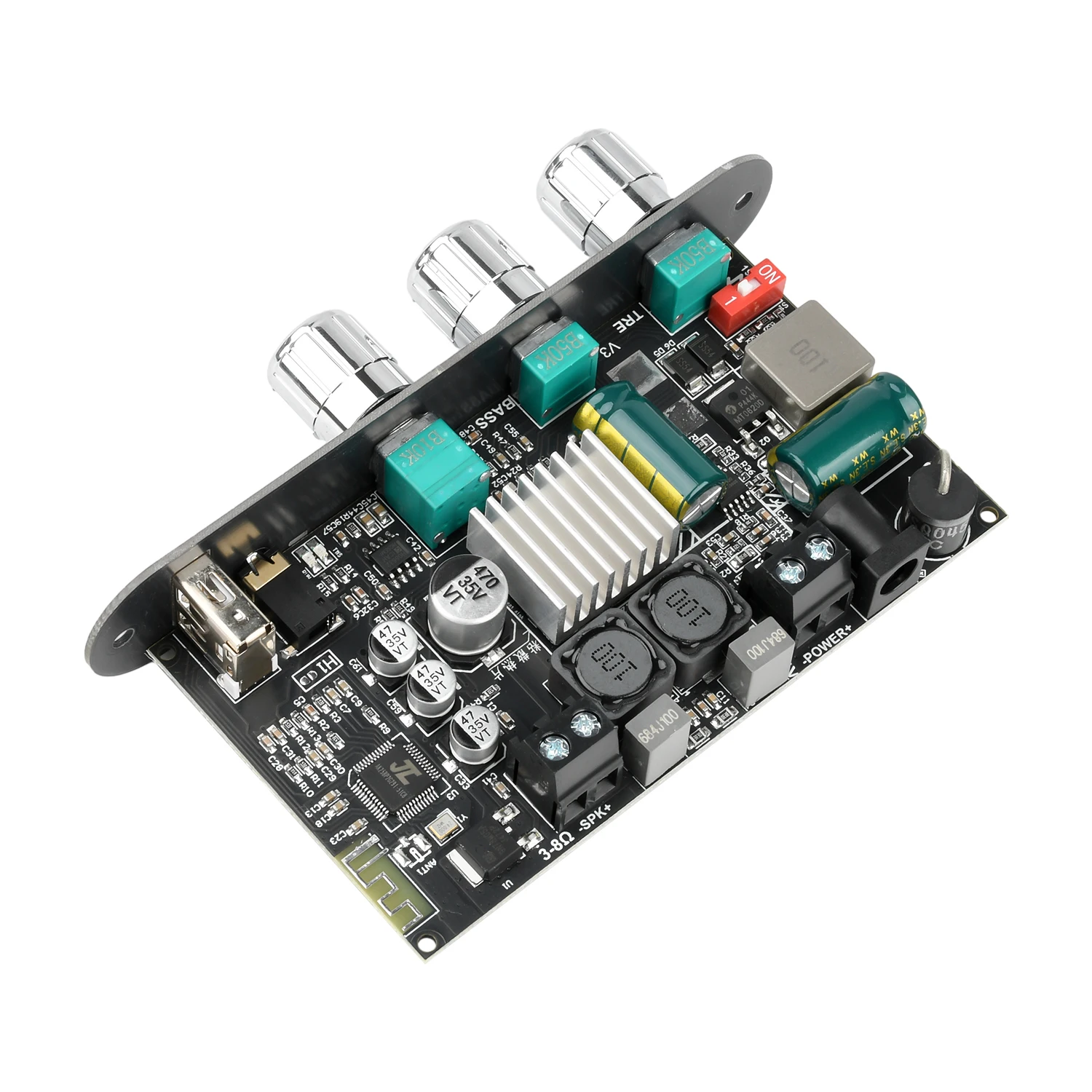 100W BT-Verstärkerplatine ZK-1001U mit Boost Mono Höhen- und Bassregelung TWS DIY-Lautsprecher TPA3116D2 AMP AUX USB-Eingang Bass-/Hochtonregelung – Detail 12